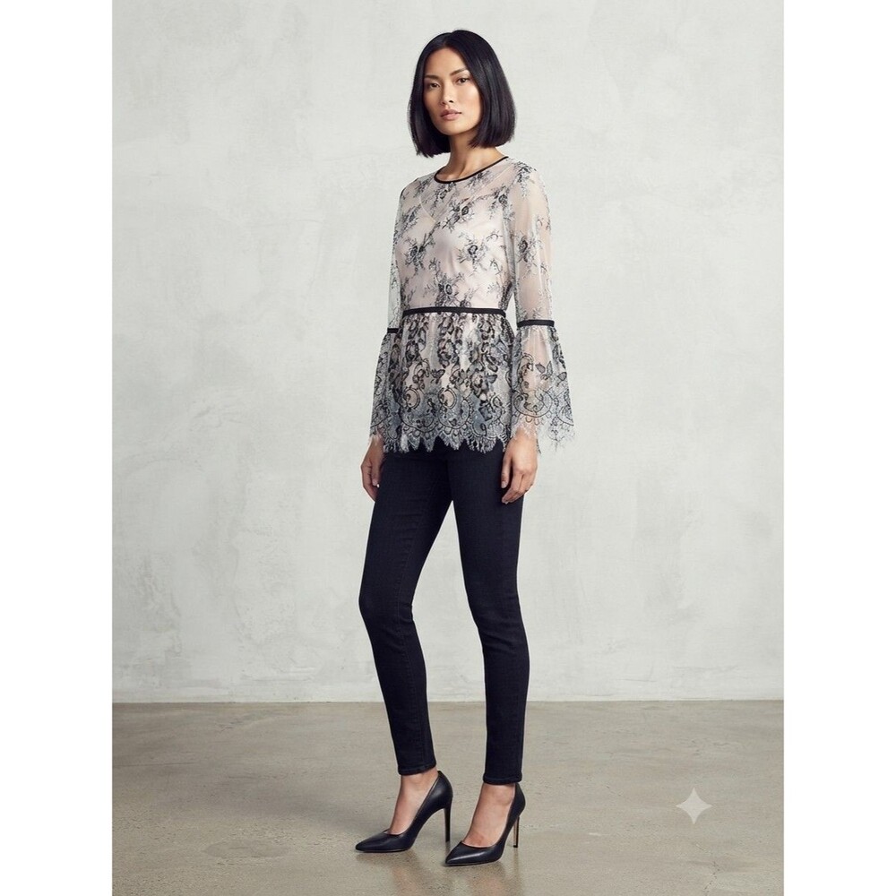 NWT Evening by ECI Victorian Dark Romantic Lace Blouse